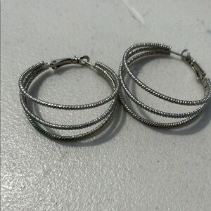 3/$20 Elegant Silver Hoop Earrings